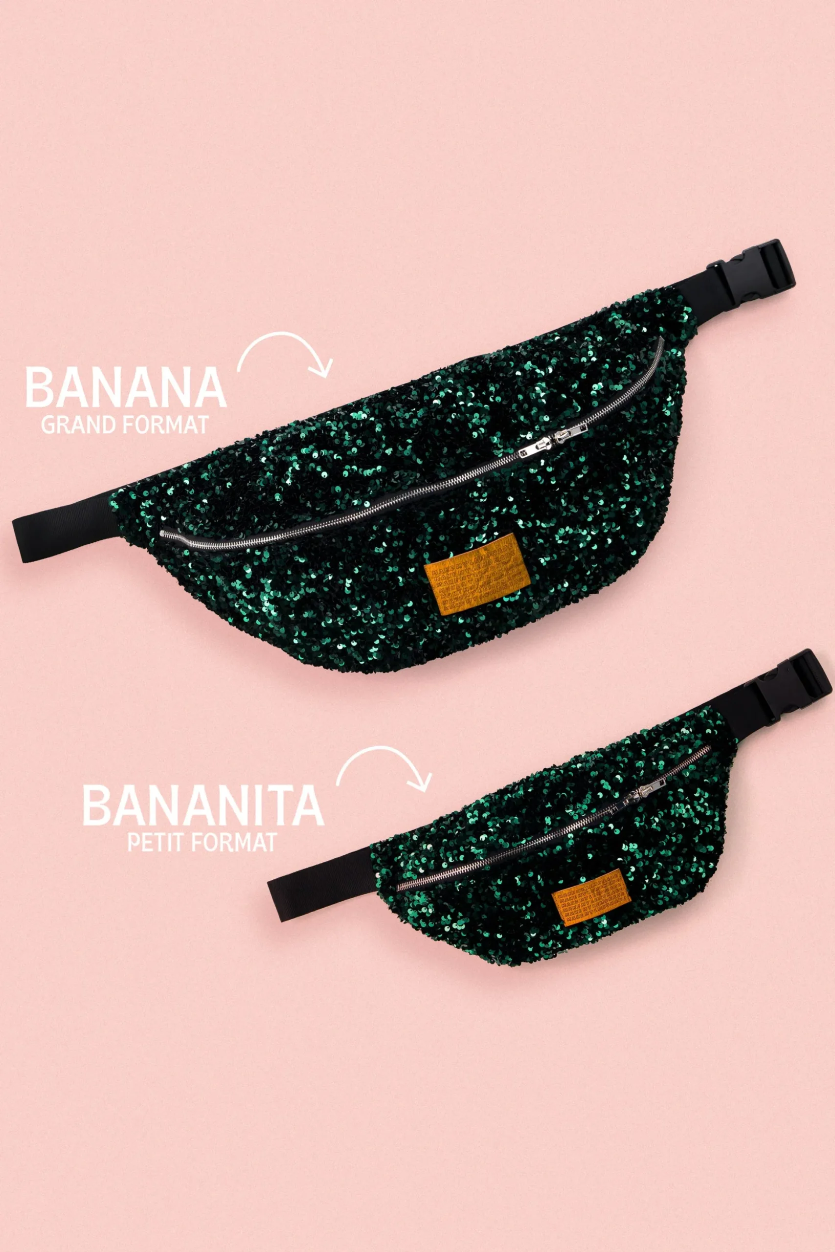 SAC BANANA SEQUINS VERTS